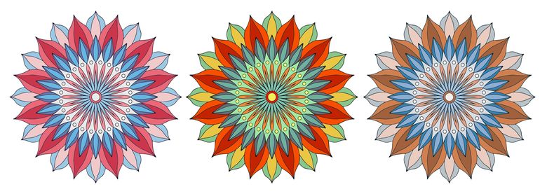 Farben und Stifte zum Gestalten von Mandalas