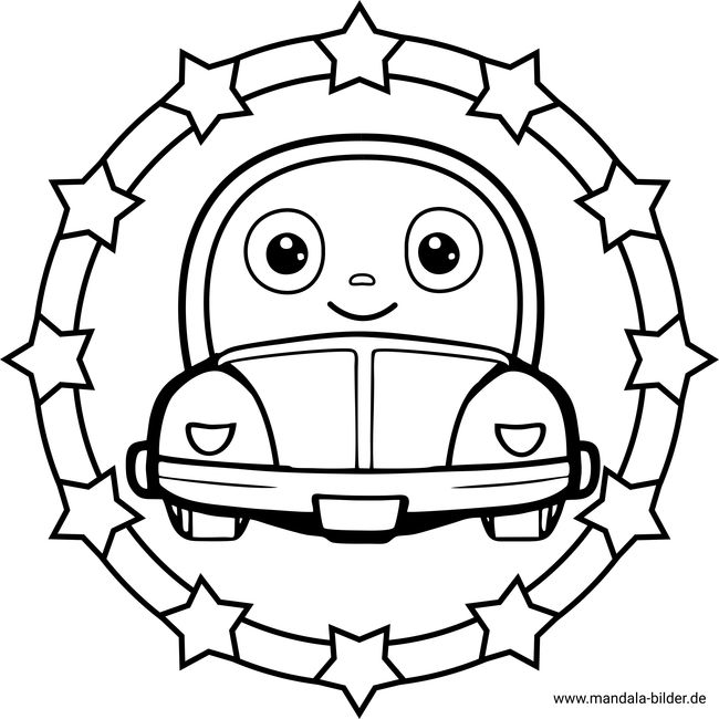 Auto mit Gesicht Mandala