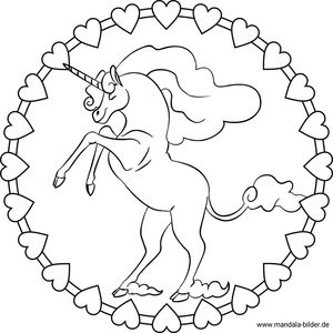 Pegasus und Einhorn als kostenlose Mandalas f\u00fcr Kinder