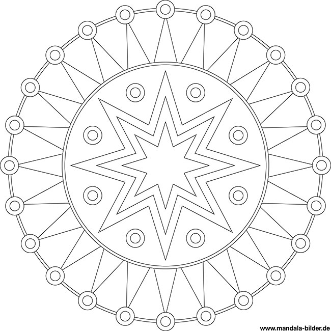 Mandala modern mit Sternen und Zacken