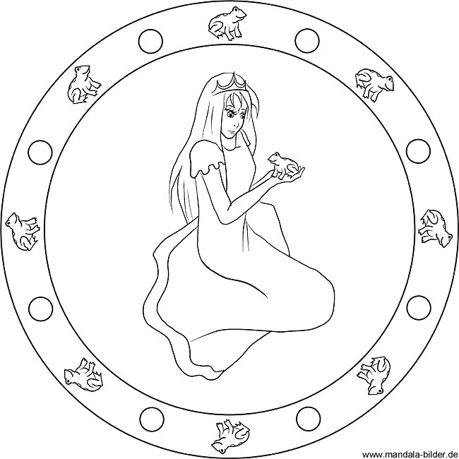 Mandala aus dem Märchen der Froschkönig - Märchenbild