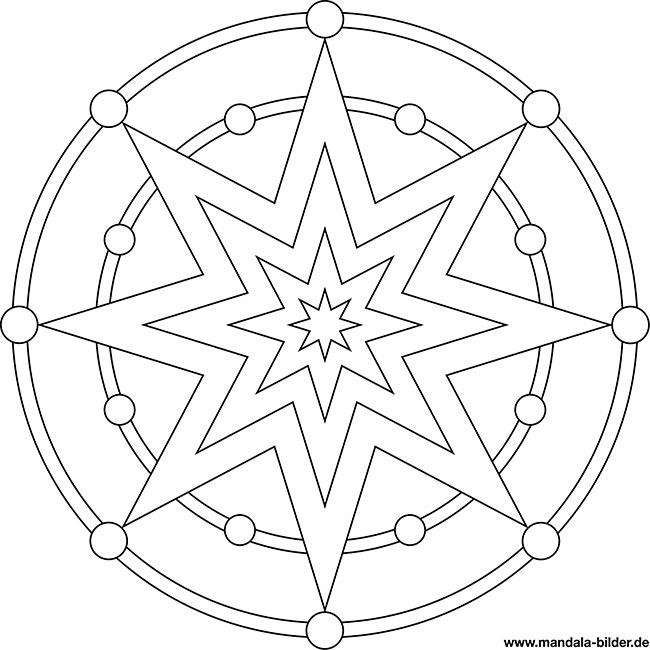 Mandala Ausmalbild - Stern zum Ausmalen