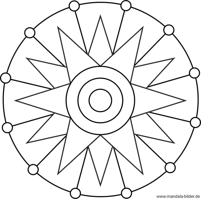 Mandala Stern Ausmalbild zum Ausdrucken