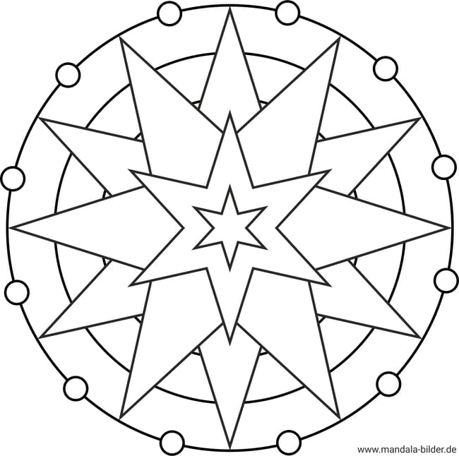 Mandala Stern Ausmalbild zum Ausmalen