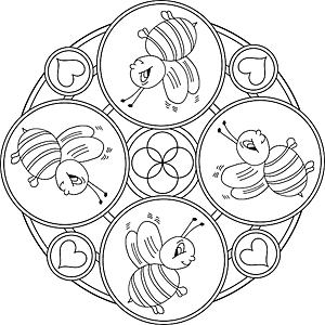 Bienen Mandala Malvorlagen