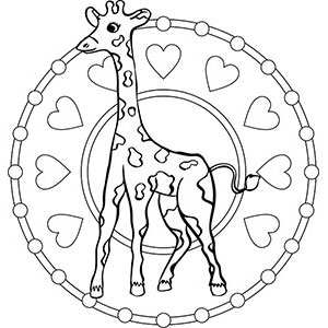 Mandala Giraffe Malvorlage