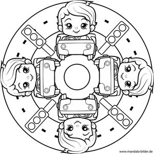 Mandala auto Jungen Straßenverkehr