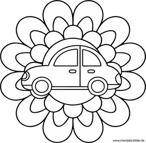 Mandala Auto Malbild Kinder kostenlos