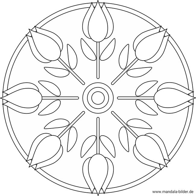 Ausmalbild Blumen Mandala