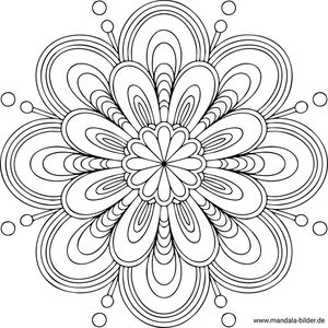 Blumen Mandala-Ausmalbild Erwachsene zum Ausdrucken