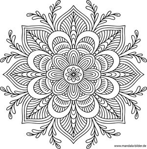 Mandala Ausmalbild Blume mit Muster schwer für Erwachsene jetzt drucken