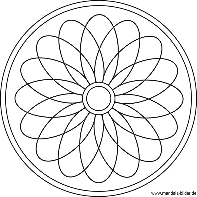Mandala mit einem Blumen Muster - Ausmalbild