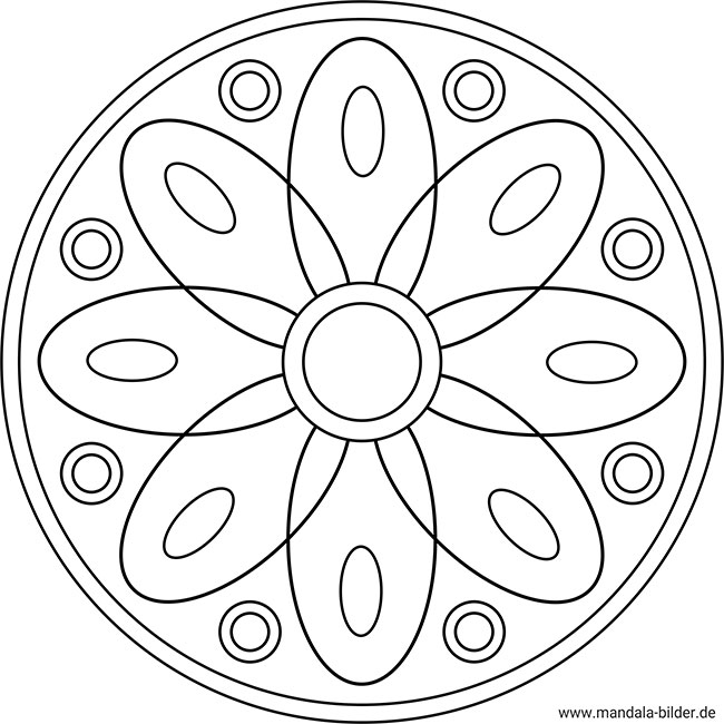 Mandala Blume als Ausmalbild