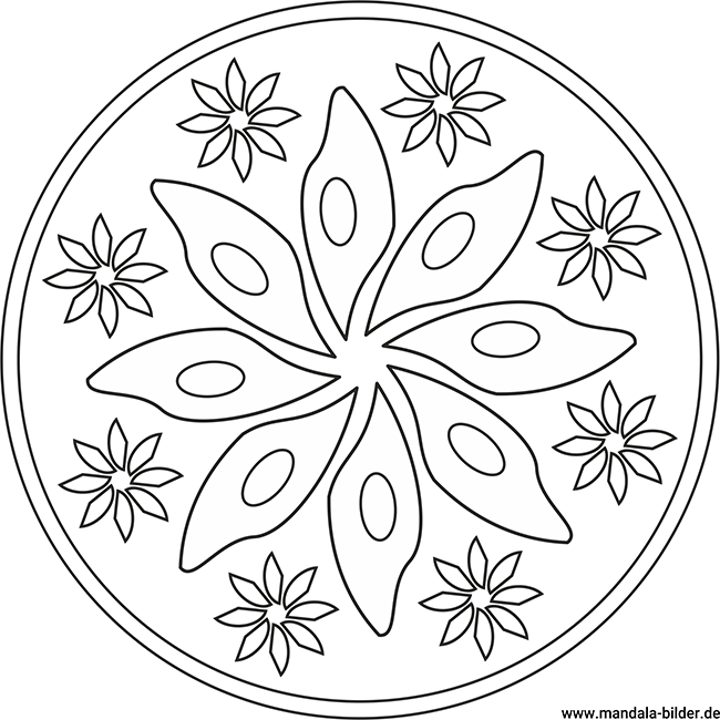 Mandala mit Blumen zum Ausdrucken