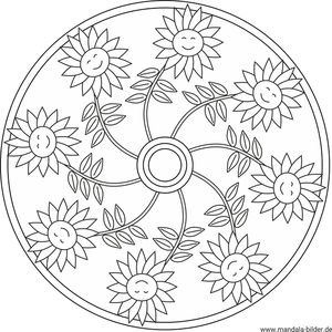 Mandala Blumen für Kinder zum Drucken