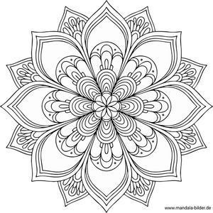 Mandala in einer Blumenform zum Downloaden PDF