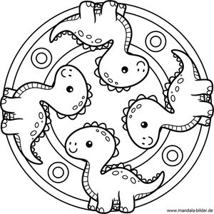 dinosaurier mandala Malvorlage für Kinder
