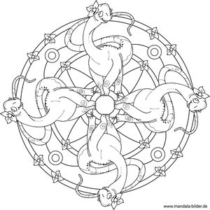 Dinosaurier Mandala Malvorlage für Mädchen