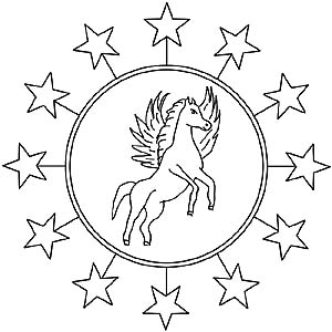 Pegasus ala Mandala und Ausmalbild