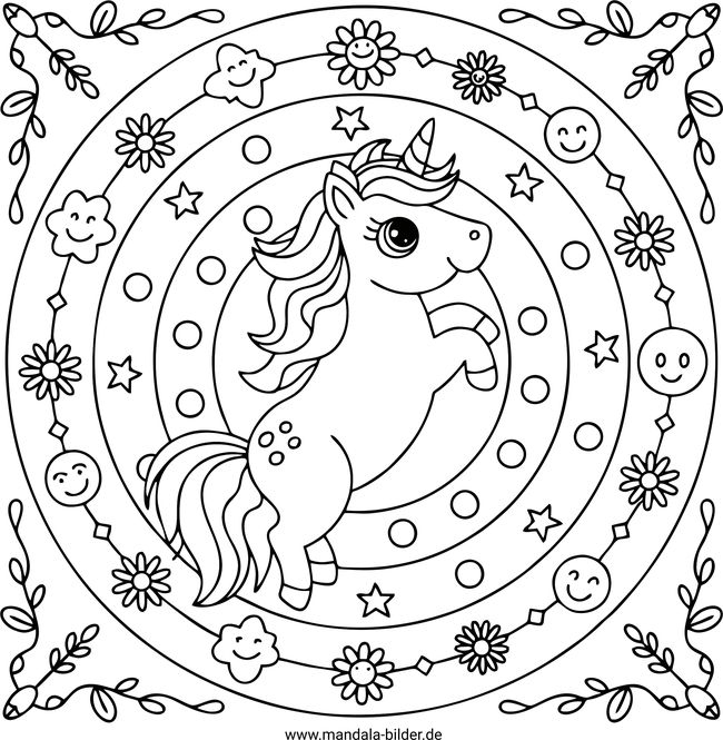 Einhorn Mandala für Mädchen