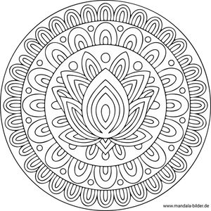 Lotusblume Mandala-Ausmalbild