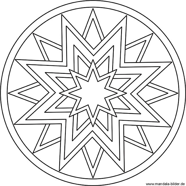 Mandala zur Entspannung mit einem Stern als Motiv