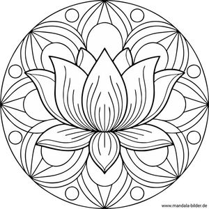 Mandala Malvorlage Lotusblume kostenlos