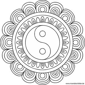 Mandala Yin und Yang gratis drucken und ausmalen