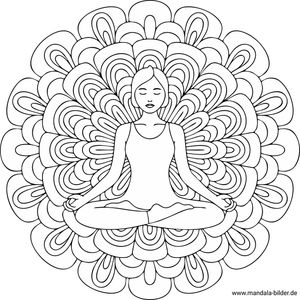 Yoga Mandala-Ausmalbild kostenlos ausdrucken