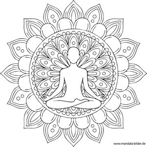 Yoga Mandala Malvorlage für Erwachsene kostenlos