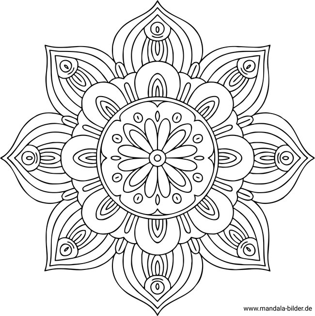 Kostenlose Mandala-Malvorlage für Erwachsene