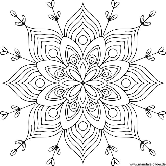 Mandala Erwachsene zarte Blume