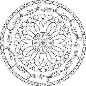 Mandala Vorlage Blume für Erwachsene