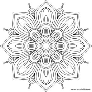 Mandala geschwungenes Muster wie eine Blume Ausmalbild kostenlos Erwachsene