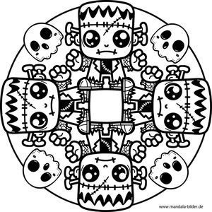 Frankenstein Mandala-Ausmalbild zum Ausmalen