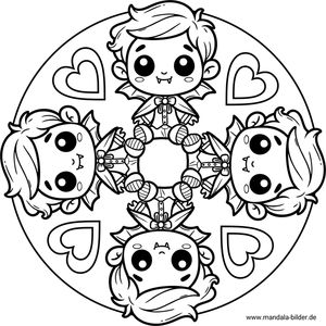 kleiner Vampir Mandala ausdrucken gratis
