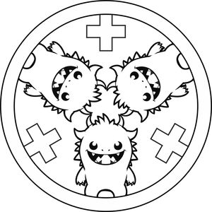 Mandala Ausmalbild kleines Monster