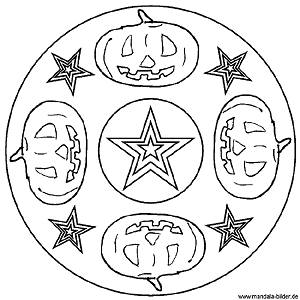 Mandala - Halloween Kürbis