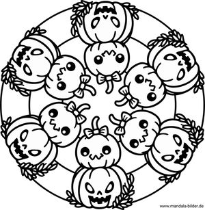 Mandala Kürbisse zum Ausdrucken