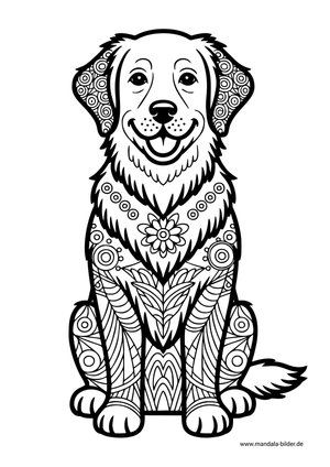 Golden Retriever Mandala Muster für Erwachsene