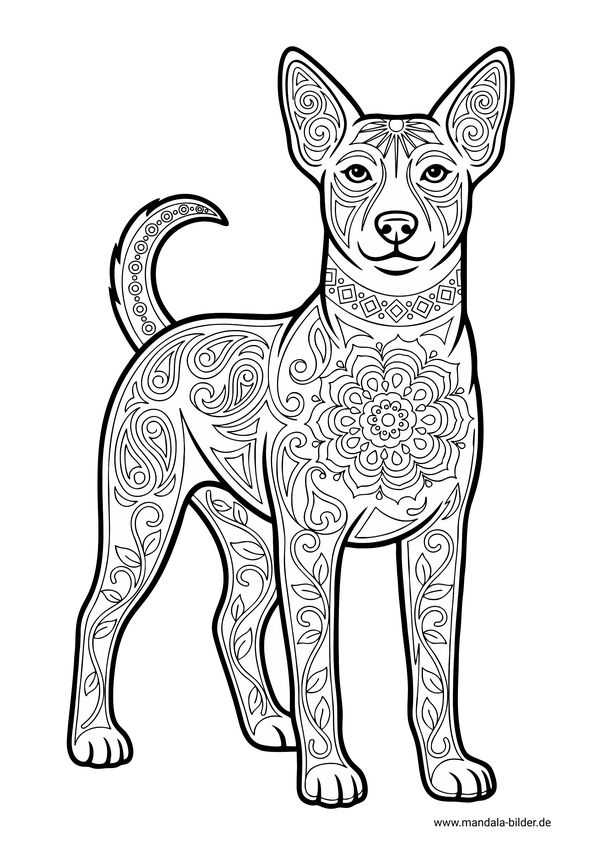 Hund Mandala Muster für Erwachsene