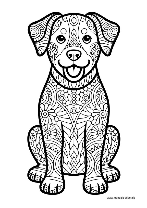 Hund mit Muster Mandala Erwachsene