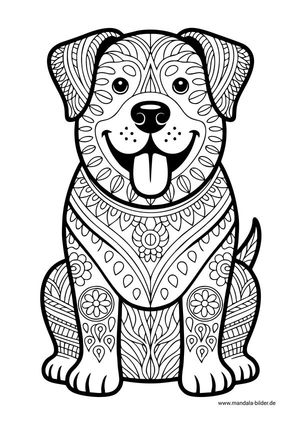 Hund mit Muster zum kreativen Malen