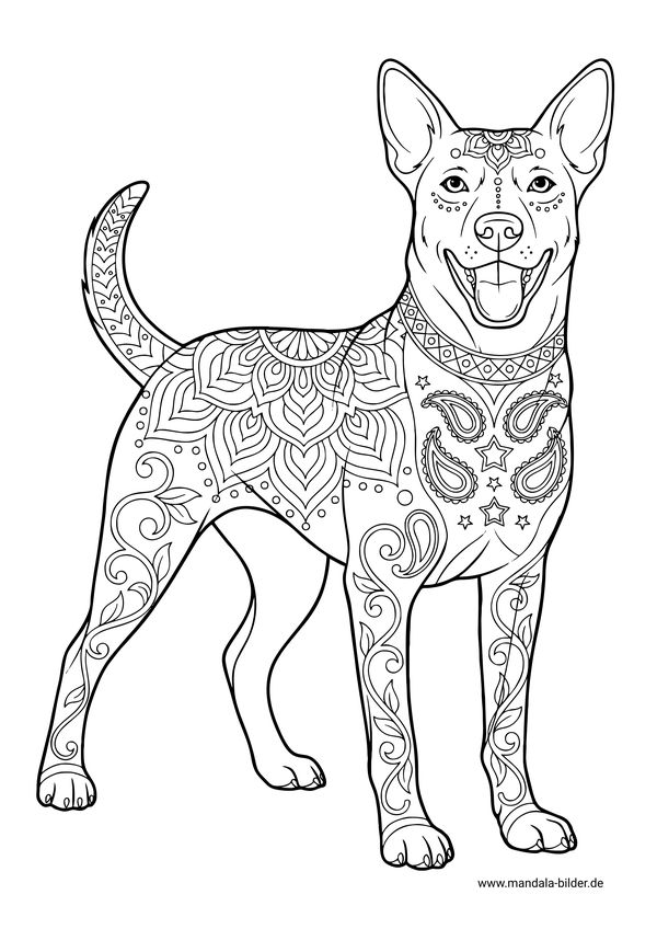 Malvorlage Erwachsene Hund