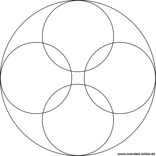 Kindergarten Mandala einfach mit Kreisen