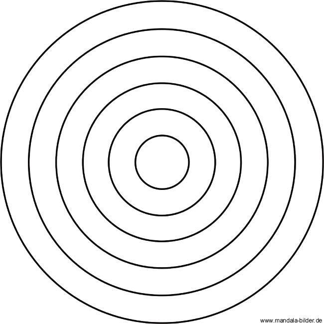 Einfaches Mandala für Kindergartenkinder mit einem Kreis Regenbogen