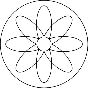 Einfache Mandala Vorlage - Blume