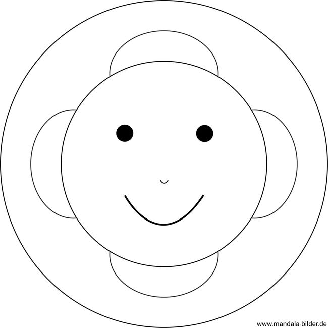 Kindergarten - Mandala mit einem Gesicht