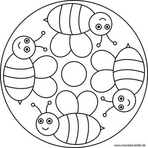 Mandala Malvorlage Bienen Kindergarten