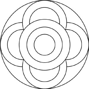 Mandala Vorlage fpr Kinder - Symbole und Kreise